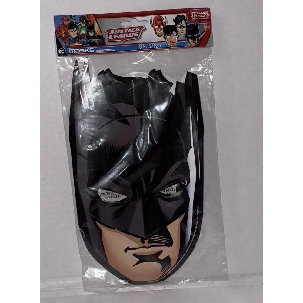 Justice League Batman Superman Flash, 8 Count, Birthday Paper mask